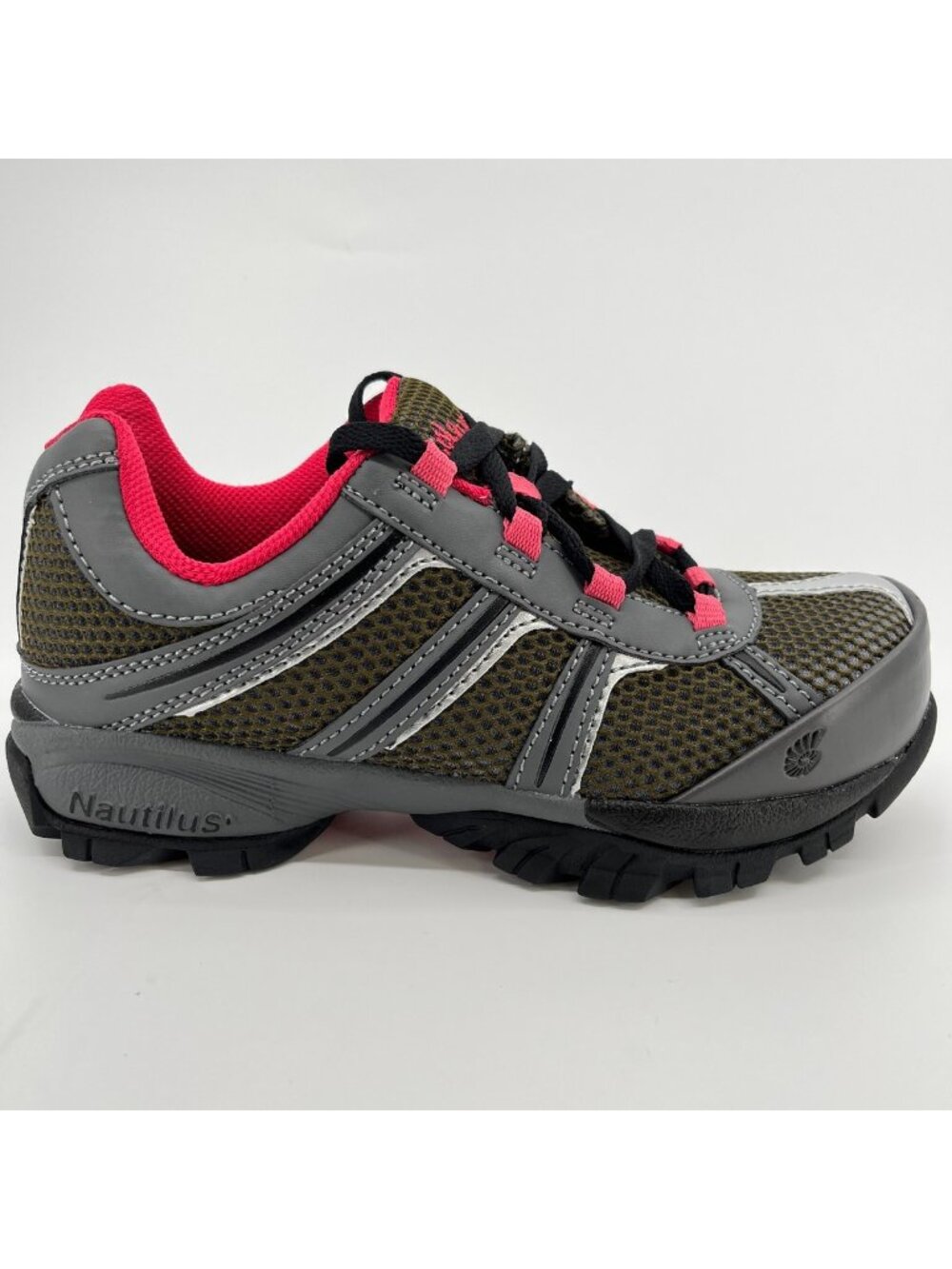 Nautilus N1393 SR Womens Size 8 Green Gray Pink Steel Toe Safety Work Shoes